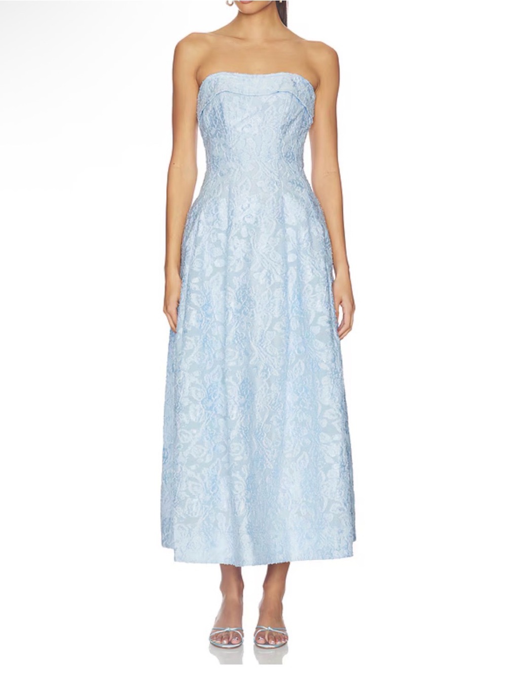 SIMKHAI Valeria Jacquard Midi Dress in Tidepool NEW NWT